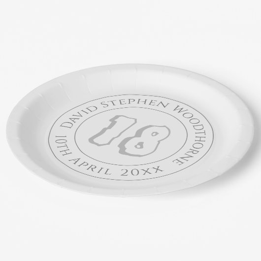 Herdenking 18e verjaardag van de verjaardag van de papieren bordje (Gekanteld)