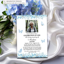 Herdenking 1 Foto Begrafenis Blauwe Bloemen