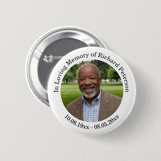 Herdenking 1 Speciale Foto Ronde Button 5,7 Cm (Voorkant /achterkant)