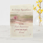 Herdenking 1ste Jubileum van het verlies van vrien Kaart (Gele Bloem)