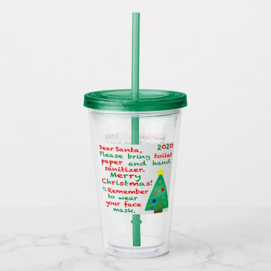 Herdenking 2020 Kerstmis Acryl Drinkbeker (Voorkant)