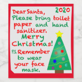 Herdenking 2020 Kerstmis Wijn Etiket (Enkel label)