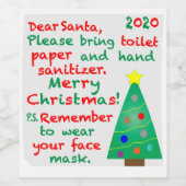 Herdenking 2020 Kerstmis Wijn Etiket (Enkel label)
