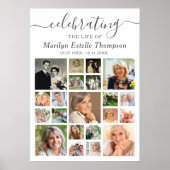 Herdenking 21 Foto Collage Minimaal Script Poster (Voorkant)