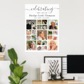 Herdenking 21 Foto Collage Minimaal Script Poster (Thuiskantoor)