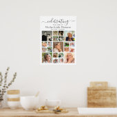Herdenking 21 Foto Collage Minimaal Script Poster (Keuken)