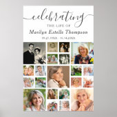 Herdenking 21 Foto Collage Minimal Script Poster (Voorkant)