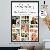 Herdenking 21 Foto Collage Minimal Script Poster