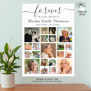 Herdenking 21 Foto Collage Voor altijd in onze Har Poster