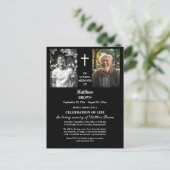 Herdenking 2 Foto's Funeral  Briefkaart (Staand voorkant)