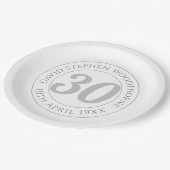 Herdenking 30e verjaardag van de verjaardag papieren bordje (Gekanteld)