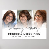 Herdenking 3 Foto's Script In Lieve Herinnering Poster (Voorkant)