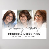 Herdenking 3 Foto's Script Ter Lieve Herinnering Poster (Voorkant)