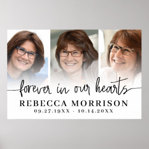 Herdenking 3 Foto's Script Voor Altijd In Onze Har Poster
