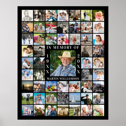 Herdenking 55 Foto Collage Ter Nagedachtenis Poster (Voorkant)