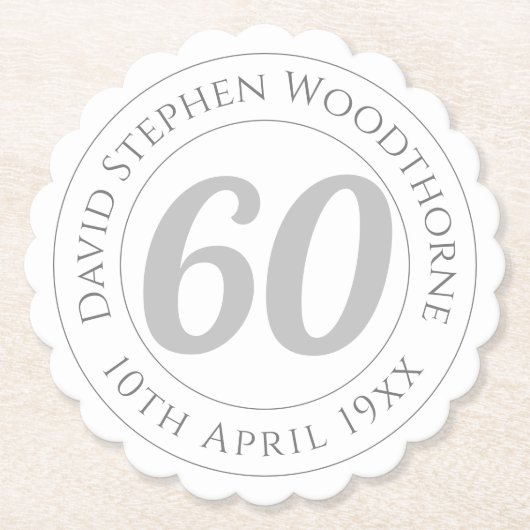 Herdenking 60ste verjaardag van de verjaardag van  kartonnen onderzetters (Voorkant)