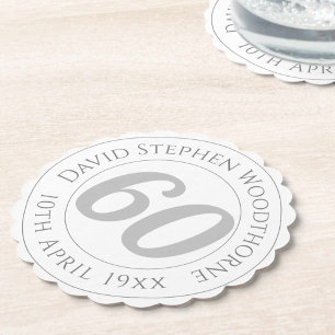 Herdenking 60ste verjaardag van de verjaardag van  kartonnen onderzetters