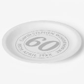 Herdenking 60ste verjaardag van de verjaardag van  papieren bordje (Gekanteld)