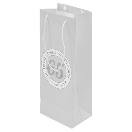 Herdenking 65e verjaardag van de verjaardag van de wijn cadeautas (Achterkant Gekanteld)