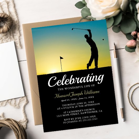 Herdenking aan golfer | In liefdevolle herinnering Kaart