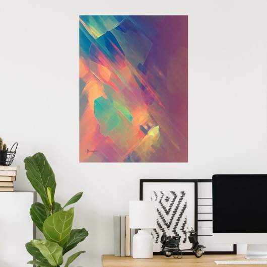 Herdenking - abstracte schilderdruk poster (Thuiskantoor)