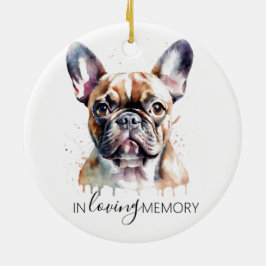 Herdenking aquarel Franse Bulldog ornament