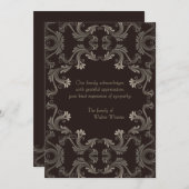 Herdenking Bereavement Dank u wel Bedankkaart (Voorkant / Achterkant)