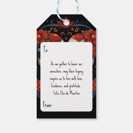 🌹Herdenking bloeit: Dia de Muertos 🌹 Cadeaulabel (Achterkant)