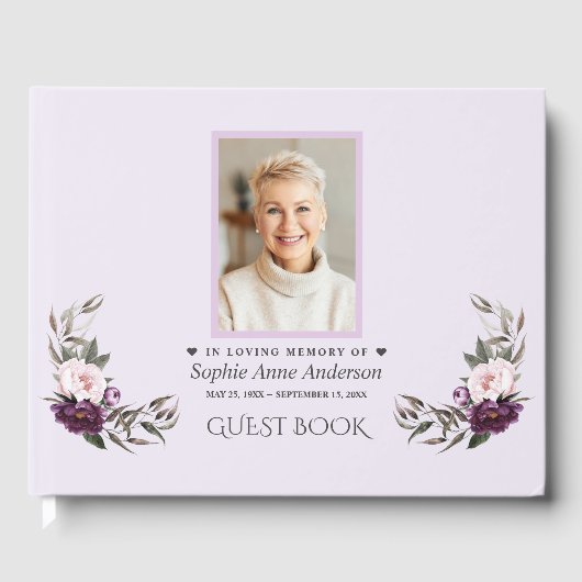 Herdenking Bloemen Foto Uitvaart Herdenking Gastenboek (Voorkant)