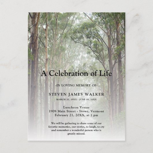 Herdenking Bomen voor Viering van het Leven Briefkaart (Voorkant)