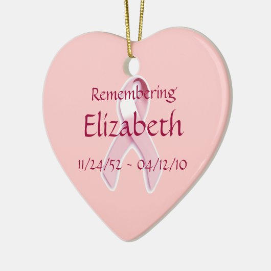 "Herdenking____" Borstkanker Keramisch Ornament (Links)
