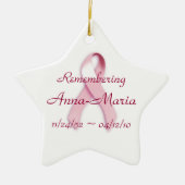 "Herdenking____" Borstkanker Keramisch Ornament (Voorkant)