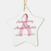 "Herdenking____" Borstkanker Keramisch Ornament (Links)