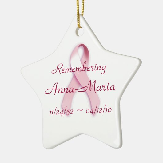 "Herdenking____" Borstkanker Keramisch Ornament (Links)