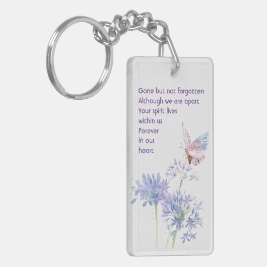 Herdenking Custom Memorial Keepsake Butterfly Sleutelhanger (Voorkant Links)