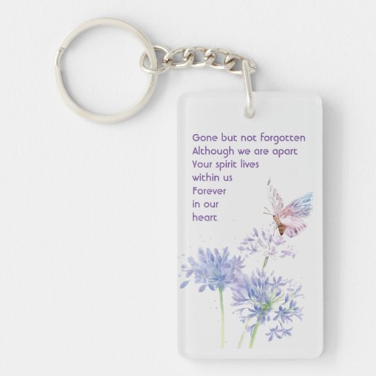 Herdenking Custom Memorial Keepsake Butterfly Sleutelhanger (Voorkant)