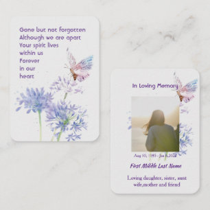 Herdenking Custom Memorial Keepsake Butterfly Visitekaartje