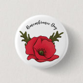 Herdenking dag Rode papaverButton Pin Ronde Button 3,2 Cm (Voorkant)