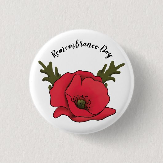 Herdenking dag Rode papaverButton Pin Ronde Button 3,2 Cm (Voorkant)