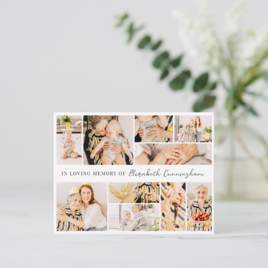 Herdenking Eenvoudig Minimalistisch Modern 10 Foto Briefkaart (Staand voorkant)