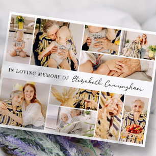 Herdenking Eenvoudig Minimalistisch Modern 10 Foto Briefkaart