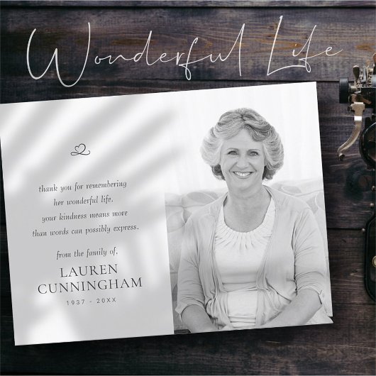 Herdenking Eenvoudig Minimalistisch Modern Foto Briefkaart