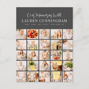 Herdenking Eenvoudig Modern Minimalistisch 25 Foto Briefkaart