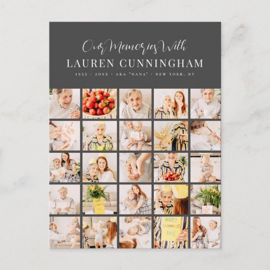 Herdenking Eenvoudig Modern Minimalistisch 25 Foto Briefkaart (Voorkant)