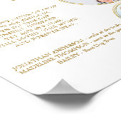 Herdenking Elegant Gold 3 Photo Wedding Memorial Poster (Hoek)