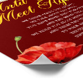 Herdenking Elegante Rode Rozen Funeral Gedicht Bor Poster (Hoek)