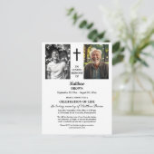 Herdenking Feest 2 Foto's Funeral Briefkaart (Staand voorkant)