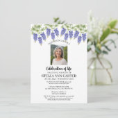 Herdenking Foto Bluebonnets Begrafenis Kaart (Staand voorkant)