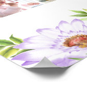 Herdenking Foto Collage Paarse Roze Bloemen Poster (Hoek)