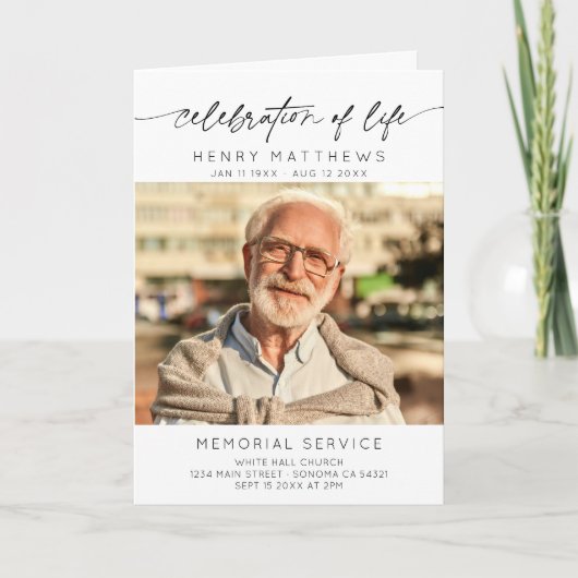 Herdenking Foto Funeral Order of Service Programma (Voorkant)